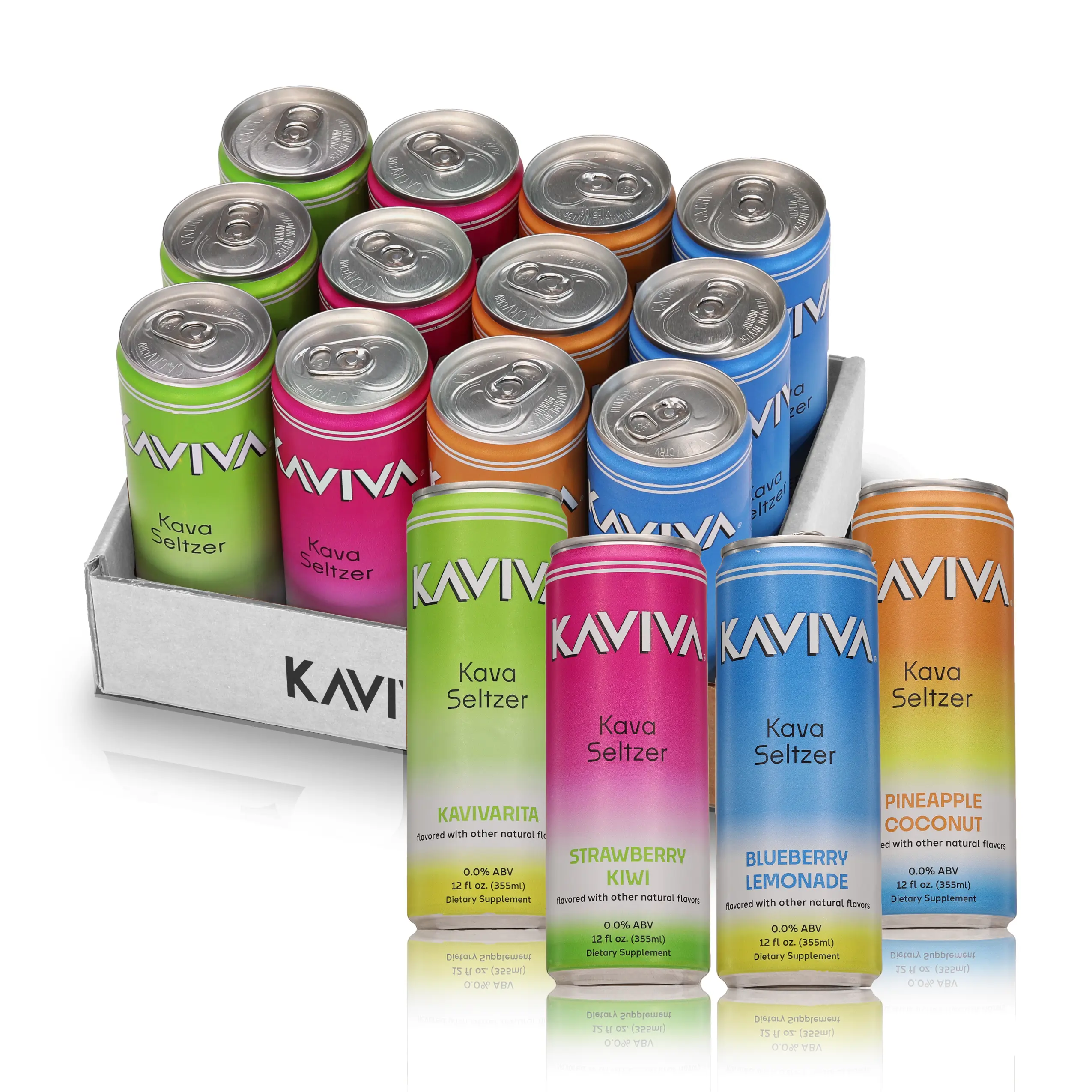Kaviva Kava Seltzer  Supports Mood and Relaxation  All Natural  Functional Beverage  50 Calories  No Alcohol   Mouth Tingle