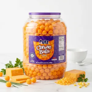 Utz Crunchy Cheese Balls Barrel, 36.5 Oz Baked Snack with Real Cheddar Cheese, Poppable Party Snack, Gluten, Cholesterol & Trans-Fat Free, Kosher Certified