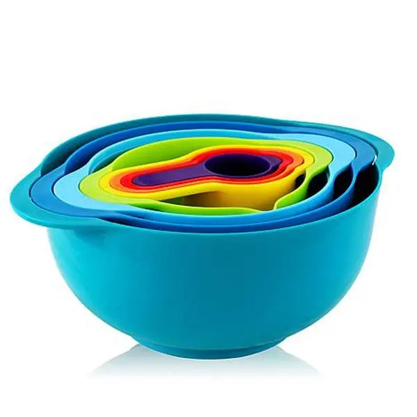 MegaChef's Multipurpose Stackable Mixing Bowl and Measuring Cup Set MegaChef's Multipurpose Stackable Mixing Bowl and Measuring Cup Set