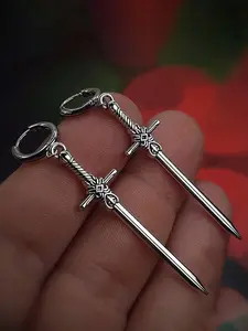 Unisex Gothic Style Sword Design Earrings, Stainless Steel Dangle Earrings, Punk Fashion Jewelry for Party, Daily Decor, Trendy All-match & Exquisite Jewelry for Birthday Gift, High Quality Earrings