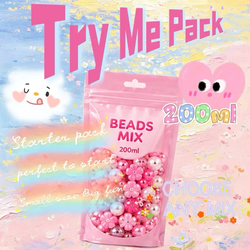 Annie’s Beads 200ml Starter Bead Kit – Premium Acrylic & Resin Beads for Bracelets, Keychains, Phone Charms & DIY Crafts