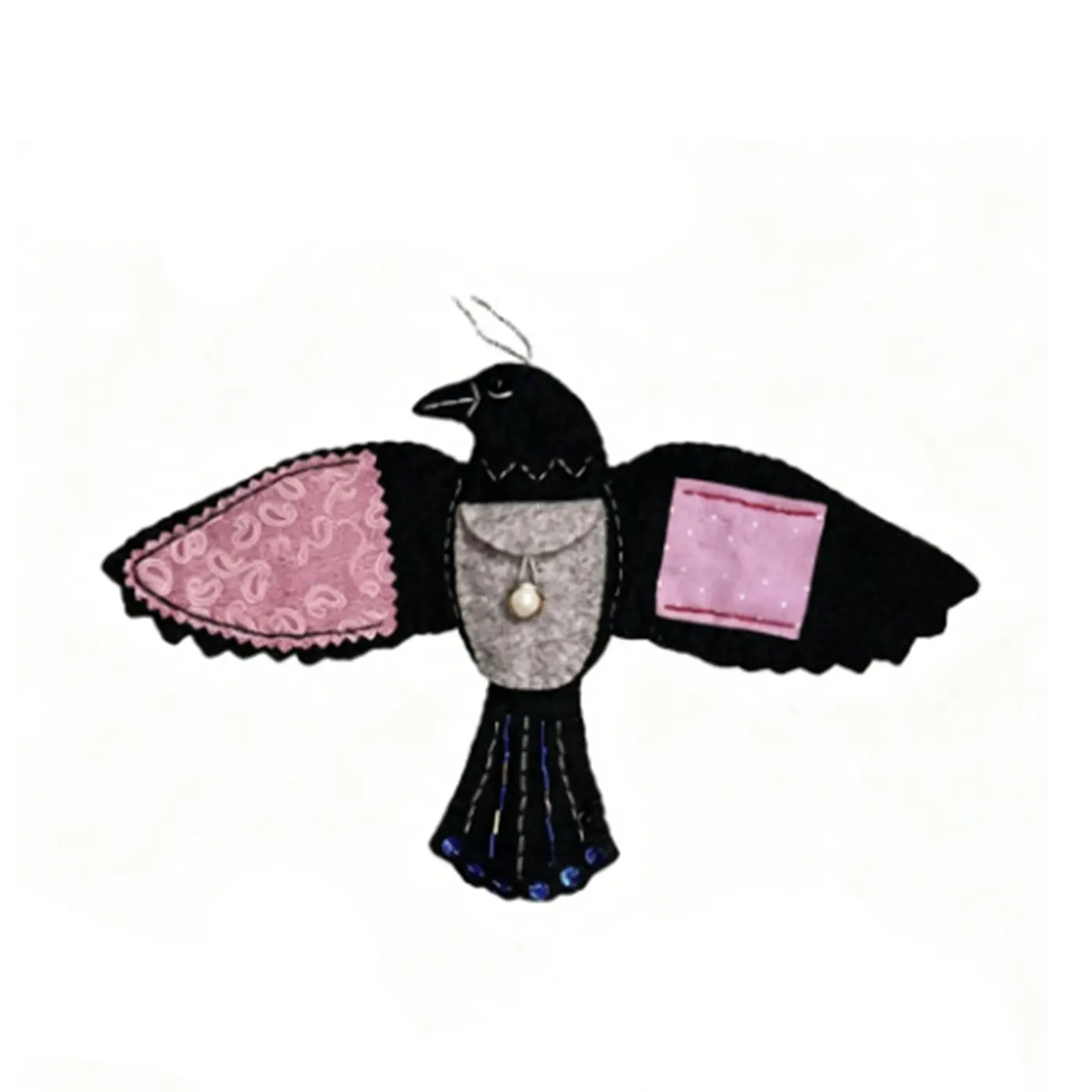 1 SET "Raven's Keepsake - Guardian of Stitches", Handmade Raven Felt Sewing Accessories Organizer, Portable Gothic Crow Sewing Case forScissors Pins Needles Thread, Symbol of Wisdom & Protection