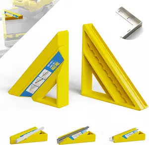 Tile Tool, Tile Edge Trim  Tool for Installation, Precise 45- Miter Cut Tile Trim Square Accessories for Pro and Beginner (, Yellow)