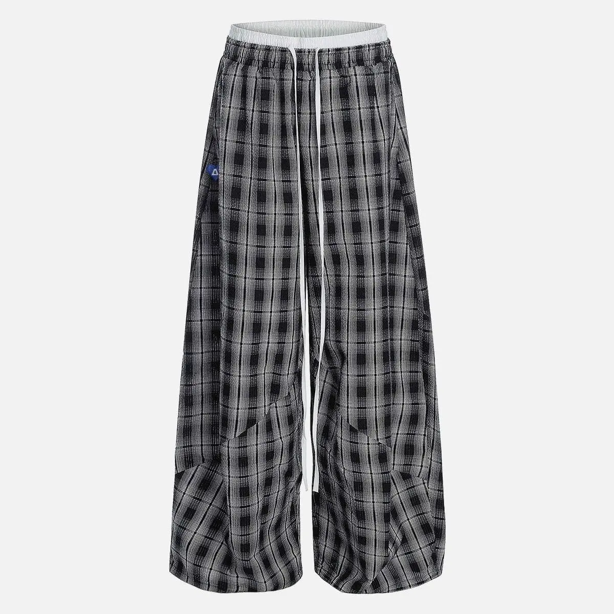 Aelfric Eden Baggy Plaid Barrel Double Waist Sweatpants Unisex Drawstring Elastic Waist Joggers Y2K Streetwear Loose Fit Vintage Joggers,summerwins Aelfric Eden Baggy Plaid Barrel Double Waist Sweatpants Unisex Drawstring Elastic Waist Joggers Y2K Streetwear Loose Fit Vintage Joggers,summerwins