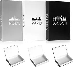 Book Box Set for Decoration - Faux Books for Bookshelf - Book Storage Box - Book Boxes Decorative with Hidden Storage - Books Decor Set