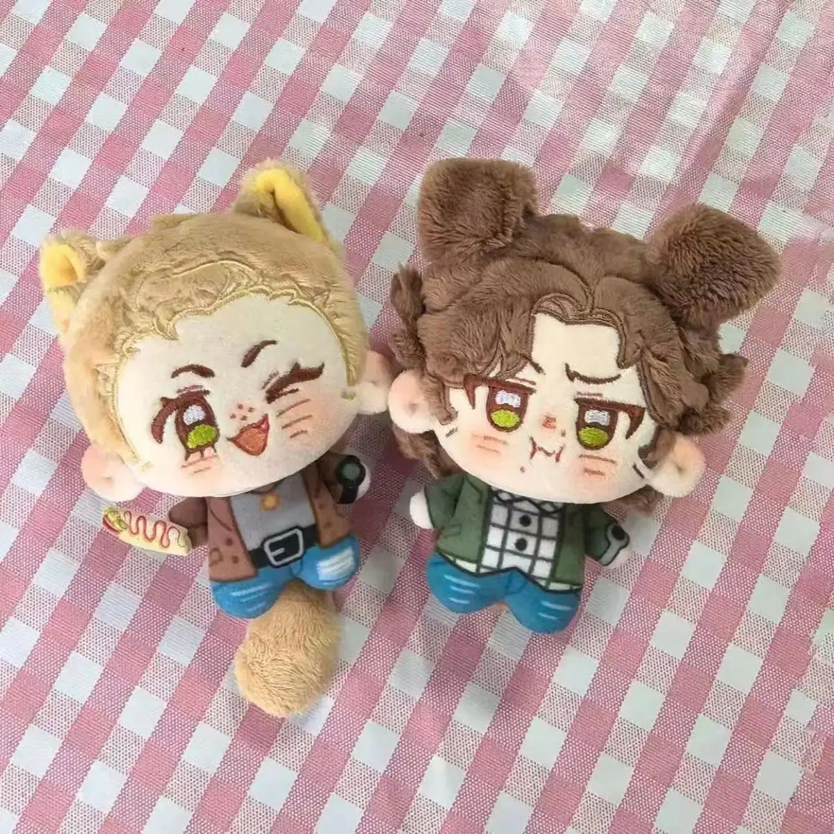 10cm Stuffed SPN Sam Dean Sammy Winchester Plushie Anime Figures Plush Doll Toys Keychain Pendant Holiday Gift