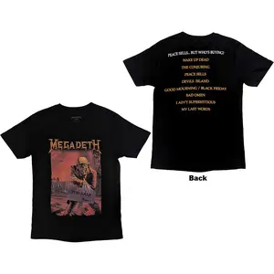 Megadeth Official Unisex T-Shirt Peace Sells Album Cover Black Casual Crew Neck Short Sleeve Fitted Top for All Seasons