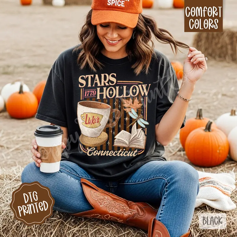 Stars Hollow Comfort Colors, Trendy Women's Fall Tshirt