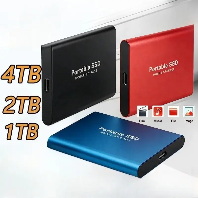 16TB Large Capacity External Hard Drive Quiet Operation Mobile Storage SSD USB3.2 Type-C High Speed Solid Stae Disk For PC MAC