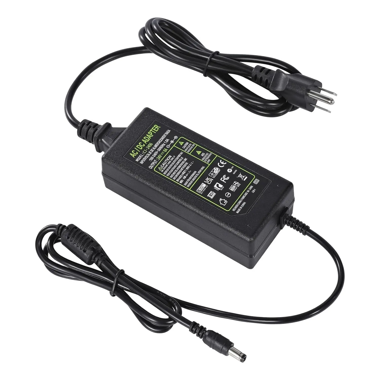 24V 6A Power  Adapter,100-240V AC to DC 24V 6A Power Adapter with 5.5mm x 2.5mm DC Output Jack   Plug for 5050 3528 LED Strip Light,CCTV  System