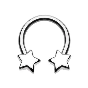 Star Ends Horseshoe Circular Barbell - Stainless Steel