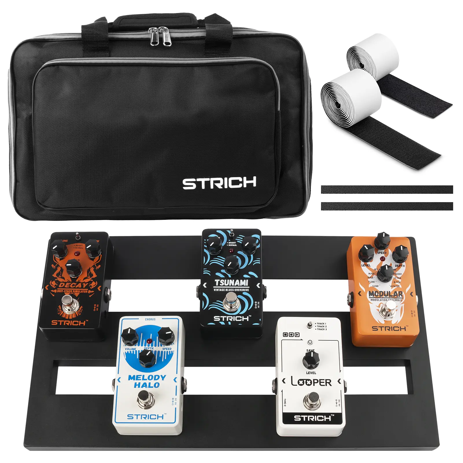 STRICH Guitar Pedal Board Aluminum Alloy 1.2lb Super Light Effect Pedalboard 15'' x 8.66'' with Carry Bag, MINI+ 15