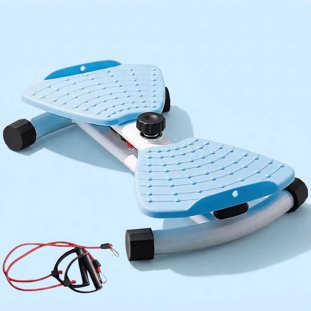 2 Resistance Bands Attached Twist Board, Quiet Anti-Slip Core Trainer for Daily Full Body Movement, Compact Portable Workout Gear Fit for Women & Beginners, Internal Bearing System, Massage Protrusions, Anti-Slip Pads, Relieves Foot Soreness