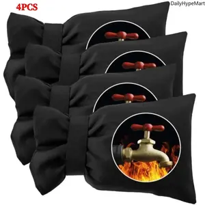 4-Pcs Reusable Thermal Waterproof Outdoor Faucet Cover Set with Strap, Anti-Freeze