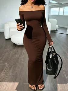 Women's One Shoulder Bodycon Long Dress, Four Seasons Sleeveless Slim Fit Extra Long Dress, Stylish and Comfortable Fashion, Elegant Party Wear