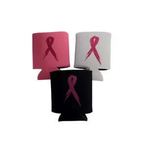 "Pink Ribbon" Stitched Smile Can Coolie