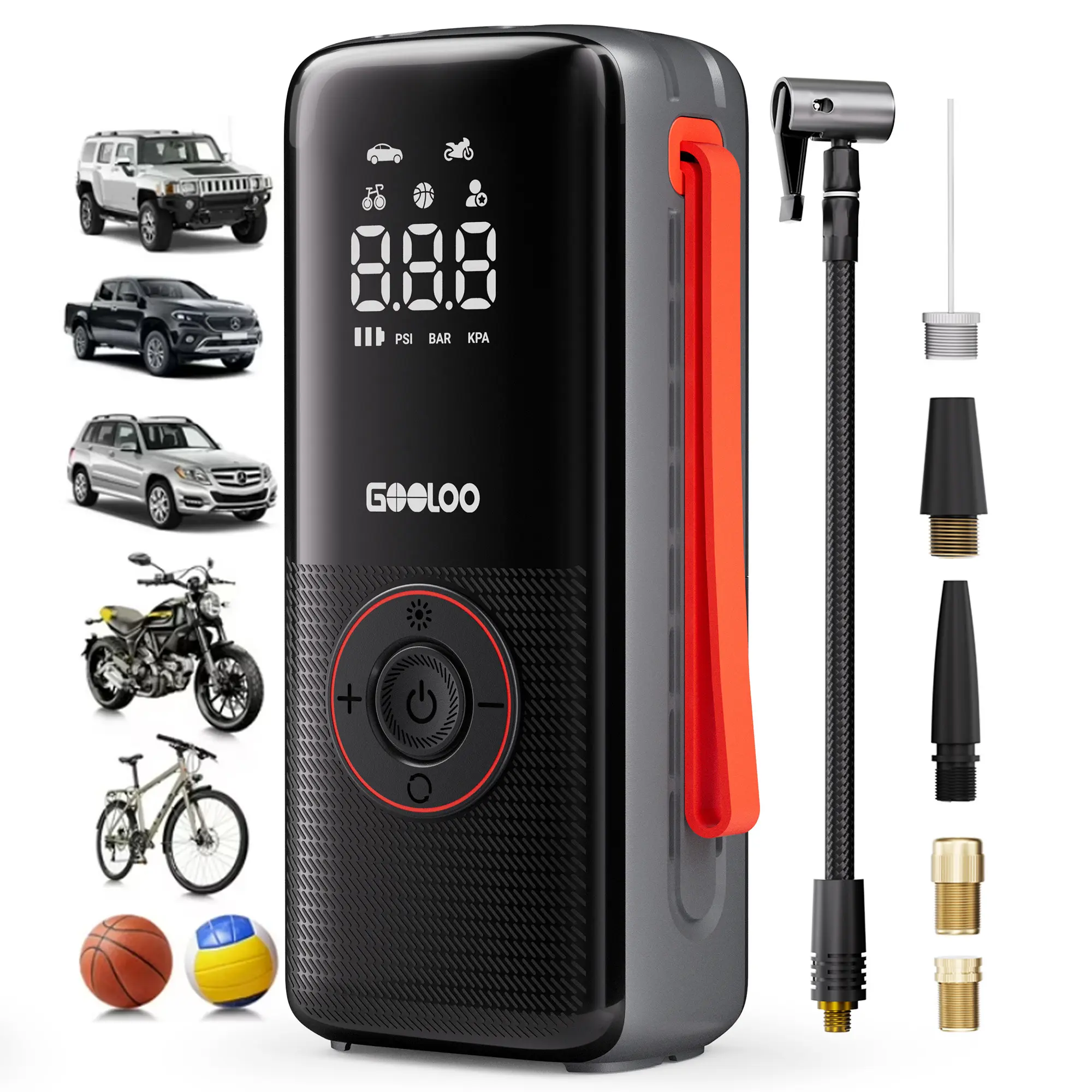 GOOLOO A6 Lite Cordless Tire Inflator - Tire Inflation Tool, 7-Min Fast Inflation, 7500mAh Portable Air Pump for Car, Bike
