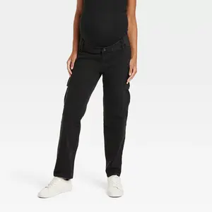 Under Belly 90's Straight Maternity Pants - Isabel Maternity by Ingrid & Isabel Black 16