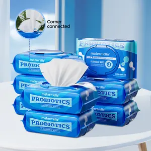 Maternella Flushable Adult Wipes 640 Count | Extra Large Plant-Based Wipes with Probiotics | Fragrance Free & Sewer Safe | 8 Individually Wrapped Packs | Travel-Friendly Corner-Connected Design bathroom disposable tissues