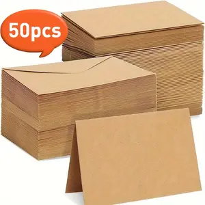 Kraft Paper Envelope, 20/50pcs Durable Mini Envelope for All Occasions, DIY Greeting Card Envelope, Wedding Invitation Envelope, Office Stationery Supplies