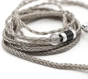 Linsoul Tripowin Zonie IEM Cable, 16 Core Silver Plated Earphone Upgraded Cords, 1.25M SPC in Ear Monitor Cable for 7Hz Zero:2 Orchestra Lite Cadenza Hype4 Supermix4(2Pin 0.78Mm, 3.5Mm)(Grey)