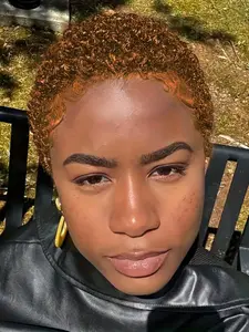 short afro curly human hair Textured wig 150% density hair machine made pixie cut short curly human hair wig