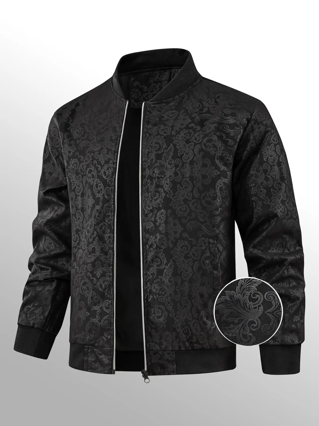 Men’s Jacket Men’s Outdoor Sports Jacket Sports Shirt Windbreaker Steel‑embroidery Phoenix Print Textured Flight Jacket Fashionable Versatile Trendy
