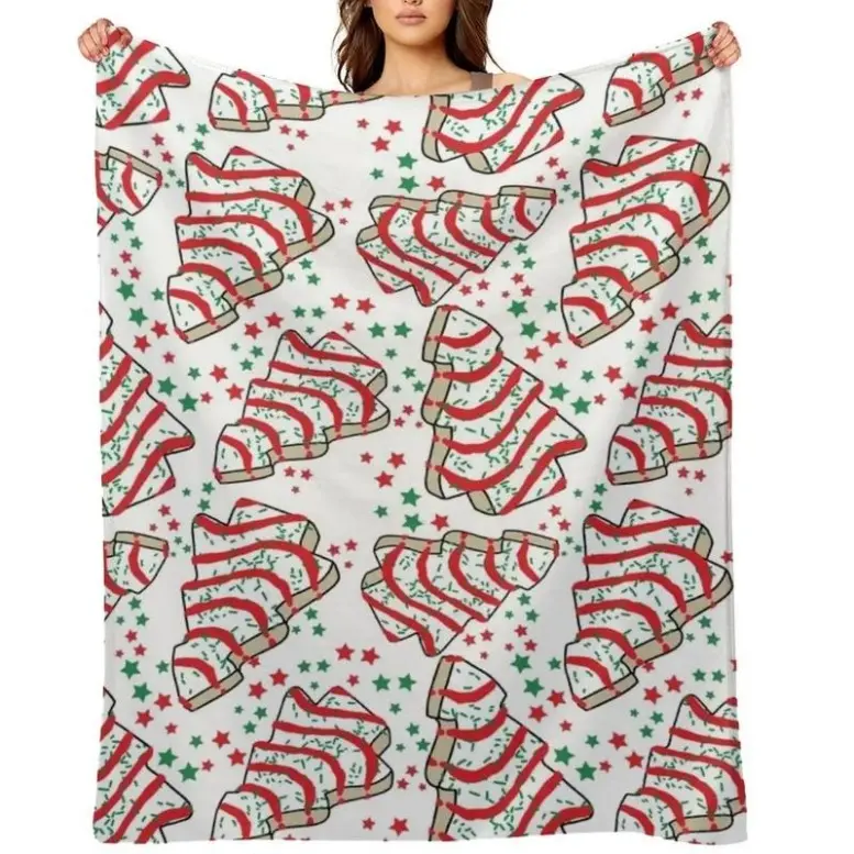 Christmas Tree Snack Cakes Throw Blanket Thins Beach Heavy To Sleep Warm Blankets, Christmas Blanket, Christmas Gift, Thanksgiving Blanket, Gift For Men & Women, Gift For Kids