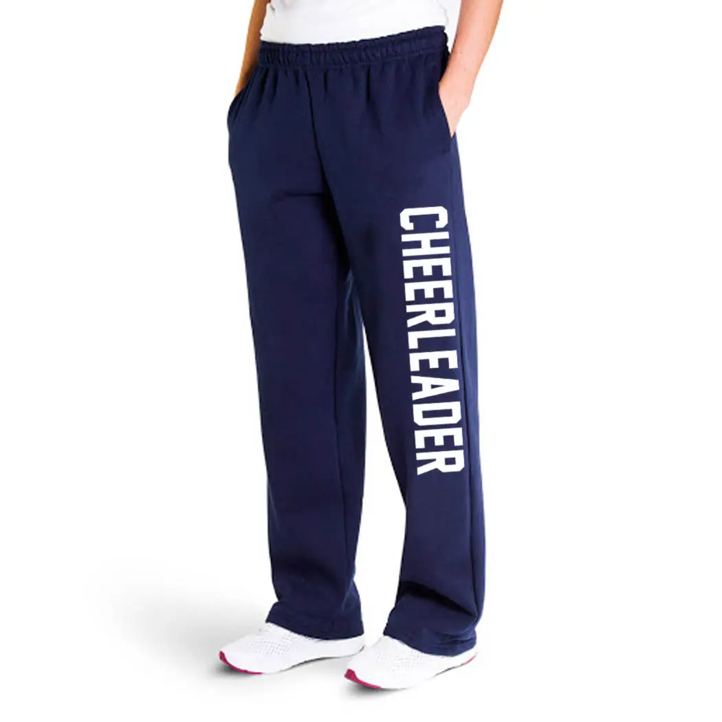 Women's Athletic Fleece Sweatpants for Cheerleaders, Varsity Sports Performance Bottoms with Pockets and a Drawstring Waist, Athletic Feeling Women's Sports Sweatpants