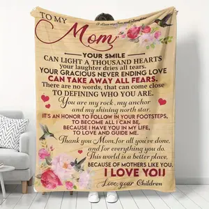 Mother's Day Gift Blanket for Mom - A Gift from Daughters and Sons, Suitable for Office, Camping, Travel | Machine Washable, Four-Season Universal Gift, Birthday and Party Favors, Essential for Wilderness Survival, Flannel Cozy Blanket, Flannel Blankets