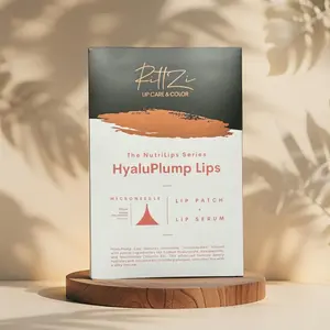 HyaluPlump Lips: 800 Dissolvable Microneedle Lip Patch + Lip Serum Lip Care Duo, Single Pack