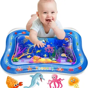 Baby Belly Time Water Mat Crawling Pad, Tummy Time Mat, Inflatable Activity Game Mat, Sensory Play Mat for Boys Girls, Indoor Summer Gift ()