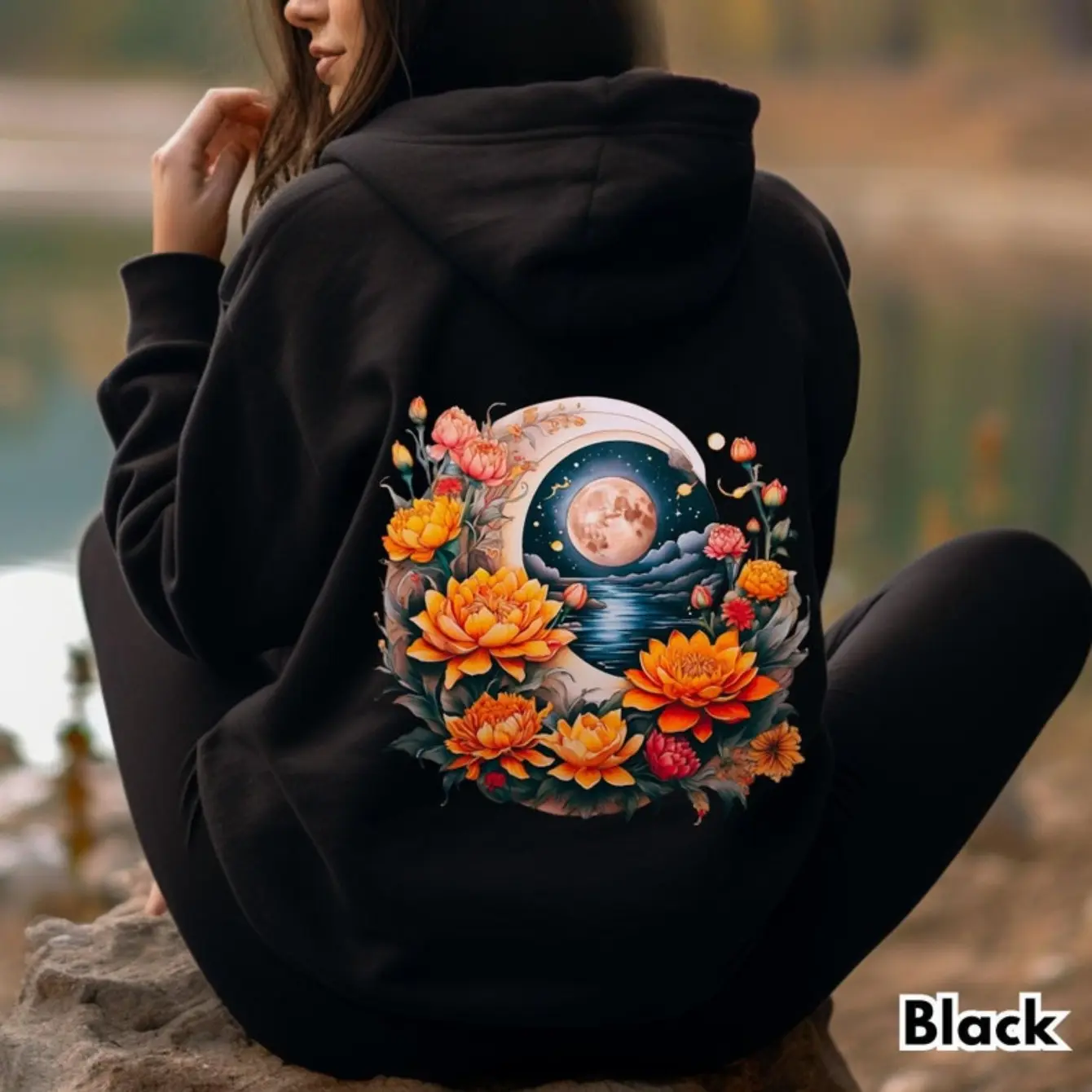 black flower hoodie - TikTok Shop