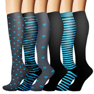 Kmhsozy  6 Pairs Unisex Compression Calf Socks – Quick-drying, breathable, and anti-friction sports socks, suitable for running, hiking, fitness, and yoga – Suitable for both men and women calf compression .