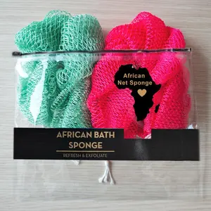 2PCS Authentic African Exfoliating Net Bath Sponge
