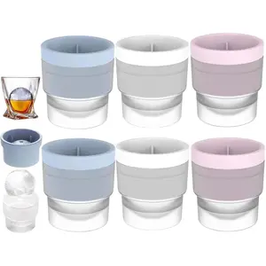 2.5 Inch Large Ice Ball Molds, Set of 3/6 – Slow-Melting Stackable Ice Cube Maker for Whiskey, Bourbon, Cocktails, Juice & Beverages