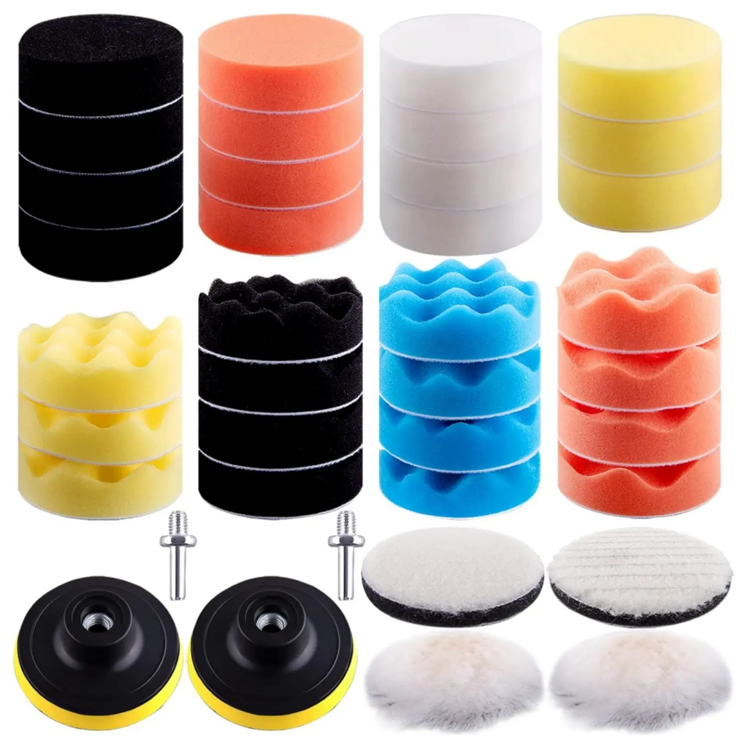 38PCS Car Polishing Pad Kit 3 Inch Buffing Pads Foam Polish Pads Polisher Attachment for Drill 38PCS Car Polishing Pad Kit 3 Inch Buffing Pads Foam Polish Pads Polisher Attachment for Drill