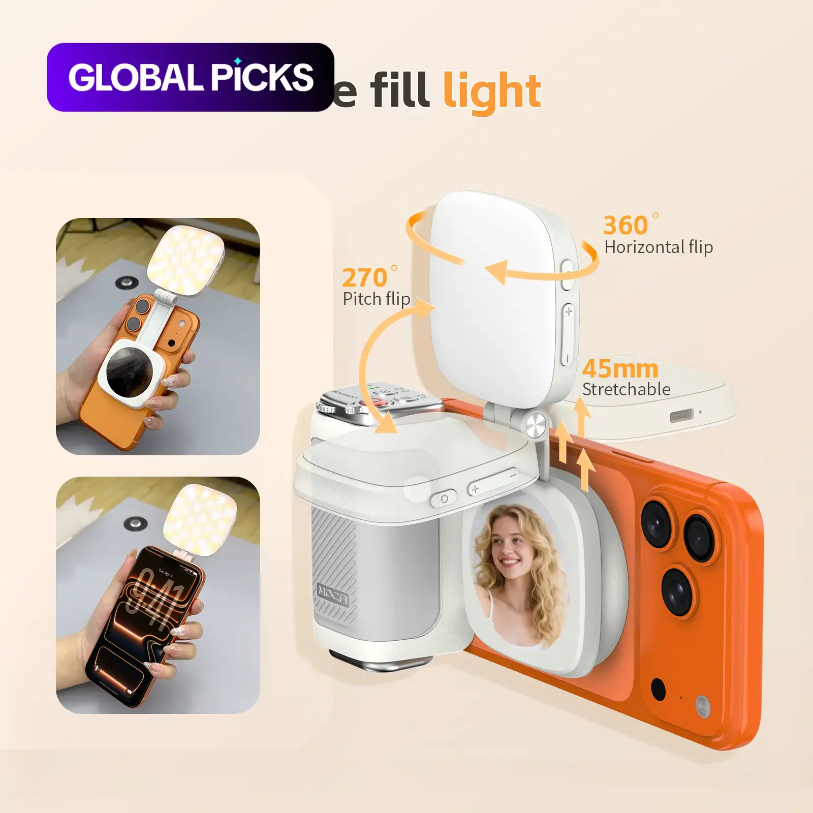 Comitok-Moca Phone Grip Handle for iOS 26+, Camera Switch & Focus Control, Compatible with Magnetic Phones, Portable & Easy Storage, Cellphone Selfie Accessory, Selfie Clicker Accessory #GLOBAL PICKS