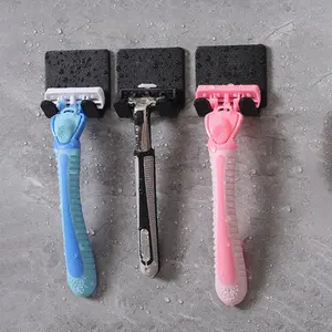 Wall Mounted Razor Holders, 3 Counts Razor Shaver Hangers, Punch-free Wall Hanging Hooks, Summer Essentials, Bathroom Organizing Accessories, Bathroom Organizer