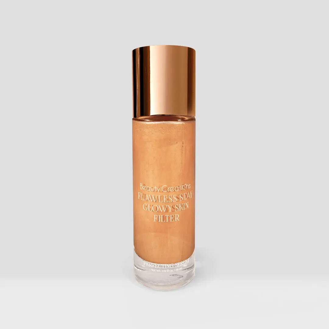 Beauty Creations Flawless Stay Glowy Skin Filter - Hydrating Skin Booster with Hyaluronic Acid, Lightweight and Smooth Makeup Primer, Radiance, Brightening
