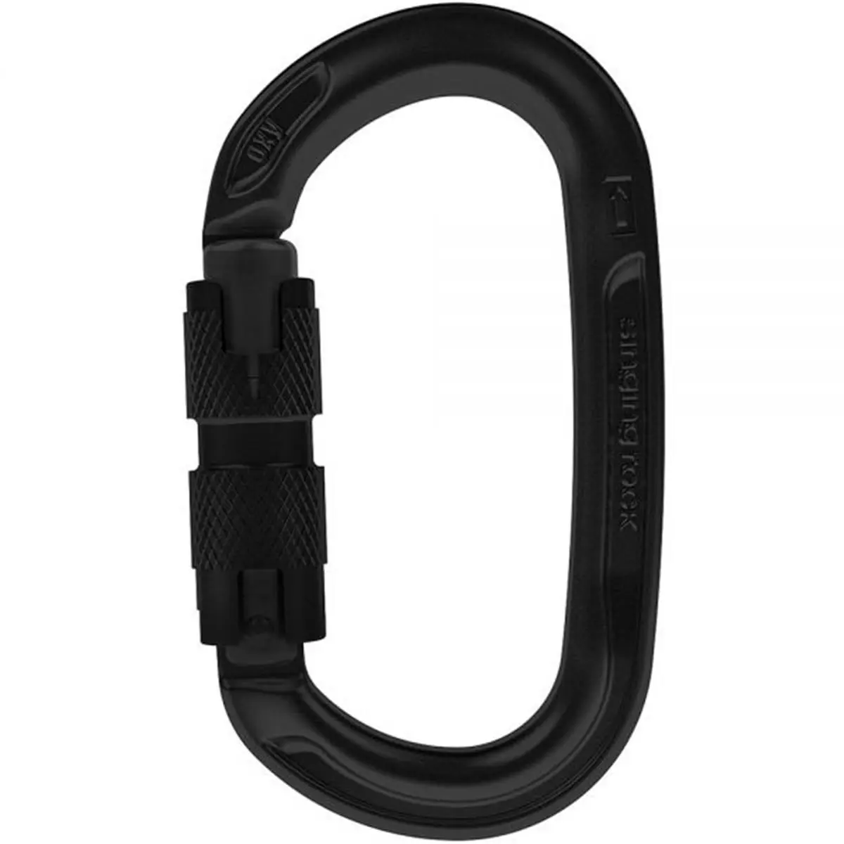 212 MAIN Singing Rock 422168 Oxy Twist-Lock Carabiner, Black, Light Alloy, Oval Shape, Motorcycle Climbing Carabiner