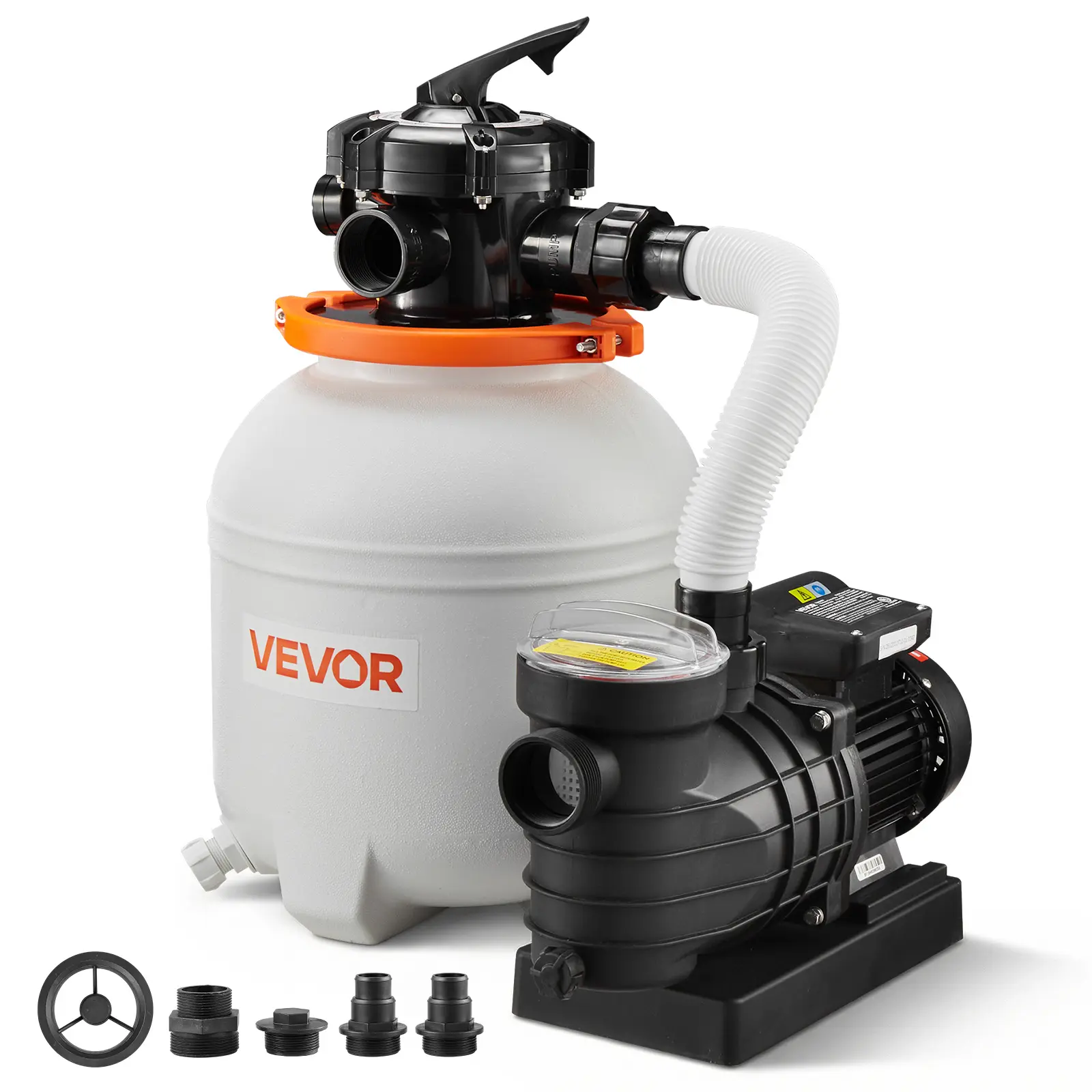 【SummerFinds】VEVOR 13 in Sand Filter Pump for Above Ground Pool, 0.75 HP 3500 GPH, Swimming Pool Sand Filter Pump with Pre-Assembled Core & Leak-Resistant Design, 6-Way Valve, High-Efficiency Filtration for Pools