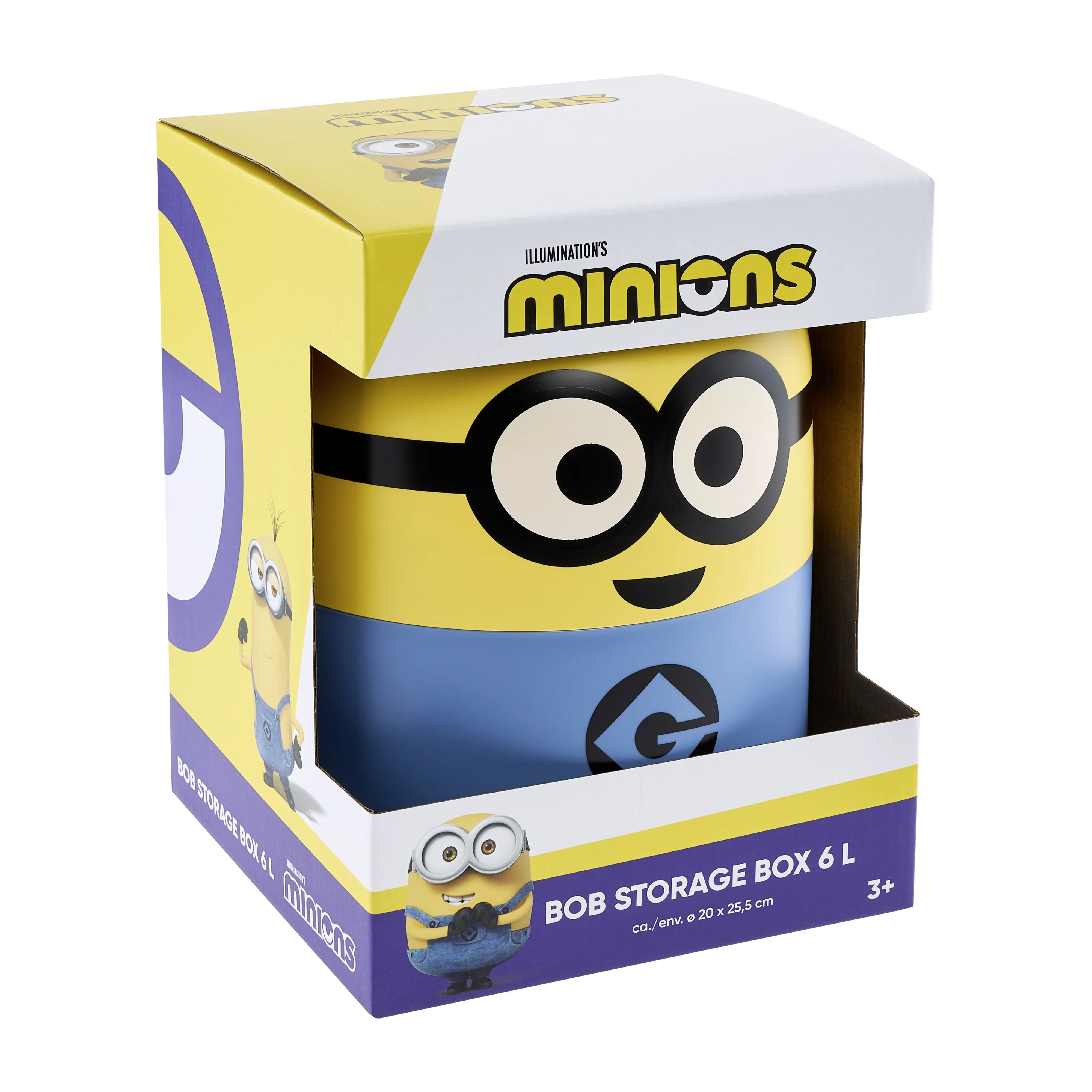 Minions - Bob - Licensed Despicable Me Design Storage Bin for Adults and Children - Stackable, Portable and Easy to Open - 7.8 x 7.8 x 9.8 inches