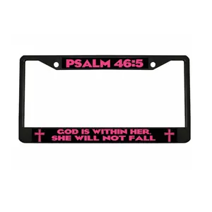 Psalm 46:5 god is within her she will not fall Style Metal License Plate Frame Car Accessories Car Tag Holder Cover
