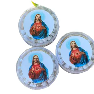 12pcs Recuerdos Para Bautizo, Baptism Favors corazón de Jesús rosarios Unisex Gift