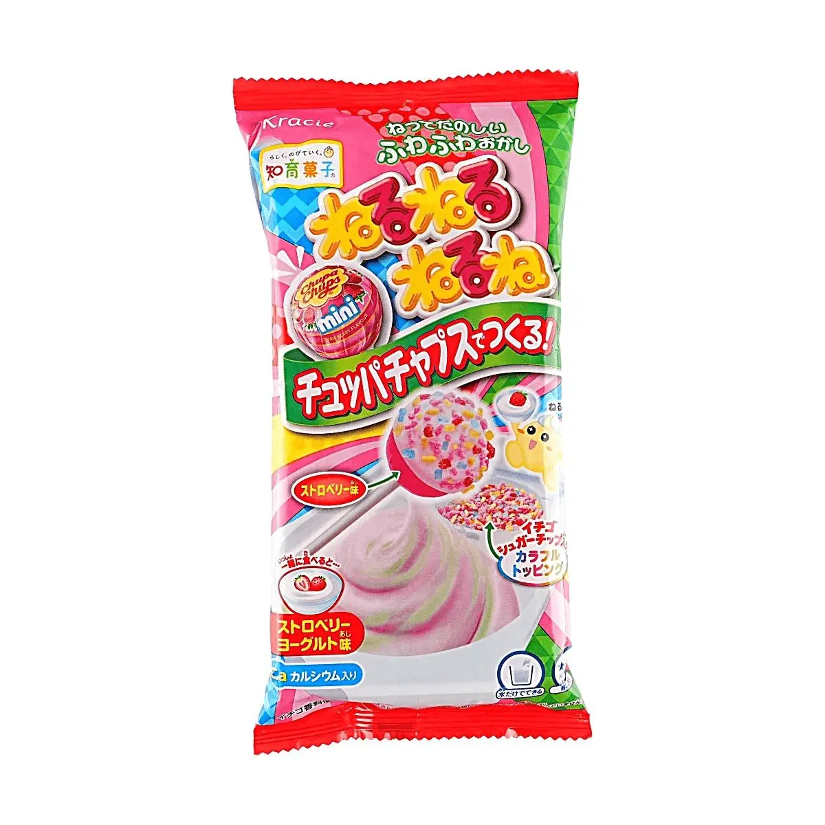 Kracie x Chupa Chups DIY Lollipop Kit - Strawberry Yogurt Flavor, 22g Calcium-Enriched Snack Sweet, Fun Edible Toy