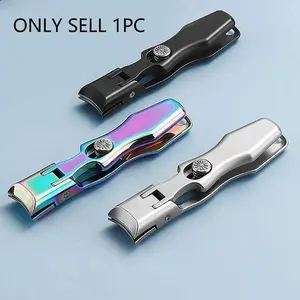 Stainless Steel Nail Clipper, 1 Count Portable Compact Lightweight Nail Trimmer with Positioning Lock, Professional Manicure & Pedicure Tool for Home & Salon Use