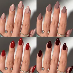 96pcs Short Oval Nail Tips Set, Nail Extension Set, Nail Kit, Includes Jelly Glue & Nail File, Glossy Finish, Perfect for Women and Girls Daily Use, Glossy Fake Nails