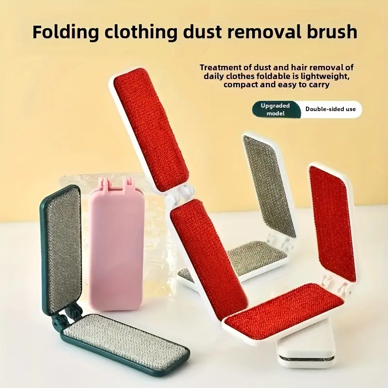 1pc Portable Foldable Double-Sided Lint Remover Brush, Cleaning Brush for Clothes - Suitable for Home Sofa and Bedroom Clothing Care Tool
