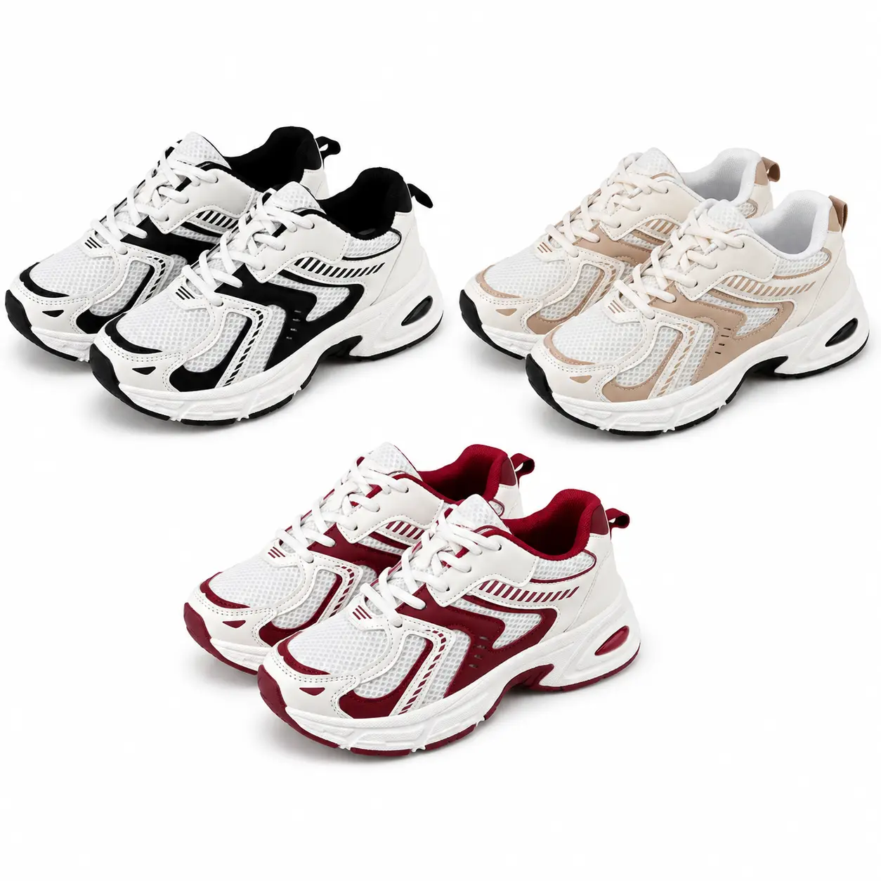 Women’s Chunky Retro Casual Sneakers, Breathable Mesh Athletic Shoes for Running & Walking